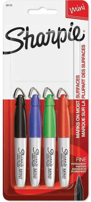 35113PP Mini Sharpie Marker,Permanent,Fine Point,4/ST,BK/RD/BE/GN 35113PP Mini Sharpie Marker,Permanent,Fine Point,4/ST,BK/RD/BE/GN