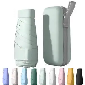 UPF50+ Mini Travel Sun Umbrella for Purse With Case,Small Compact UV Umbrella Protection Sun,Lightweight Portable Parasol Windproof for Women Men Kids (Light green) UPF50+ Mini Travel Sun Umbrella for Purse With Case,Small Compact UV Umbrella Protection Sun,Lightweight Portable Parasol Windproof for Women Men Kids (Light green)