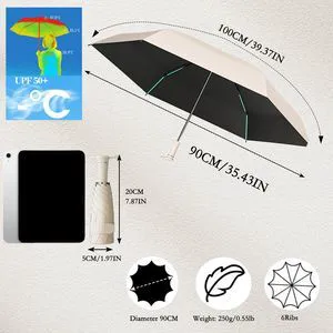 Folding Travel Umbrella with Built-in Hidden Telescoping Handle,Teflon Coating, UPF 50+,UV Protection,Compact Lightweight Portable,6 Ribs Design,Small,Sun/Rain,Women/ Kids/Girls,Backpack Car Folding Travel Umbrella with Built-in Hidden Telescoping Handle,Teflon Coating, UPF 50+,UV Protection,Compact Lightweight Portable,6 Ribs Design,Small,Sun/Rain,Women/ Kids/Girls,Backpack Car