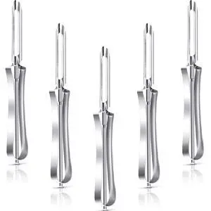5 Pieces Vegetable Fruit Peelers Stainless Steel Rotary Peelers Carrots Potatoes Peeling Tools for Home and Kitchen, with Ergonomic Safety and Control Handle 5 Pieces Vegetable Fruit Peelers Stainless Steel Rotary Peelers Carrots Potatoes Peeling Tools for Home and Kitchen, with Ergonomic Safety and Control Handle