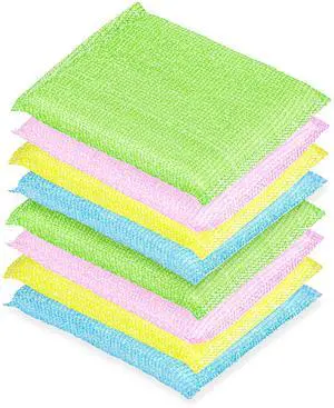 8 Multipurpose Scouring Pads, Non-Scratch Sponge (8 Pack) 8 Multipurpose Scouring Pads, Non-Scratch Sponge (8 Pack)