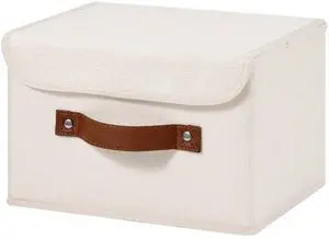 Storage Bins Box with Lids Decorative Cotton Linen Fabric Baskets Storage Bins Box with Lids Decorative Cotton Linen Fabric Baskets