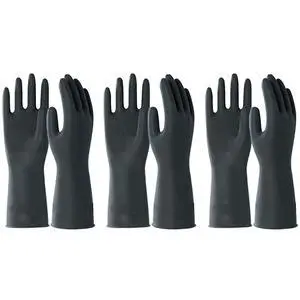 Heavy Duty Black Rubber Gloves for Cleaning - Non-Slip Grip Palm, Thick Household Gloves for Women, Kitchen Dishwashing, Car Washing, Mechanical MaintenanceLarge-3 Pair Heavy Duty Black Rubber Gloves for Cleaning - Non-Slip Grip Palm, Thick Household Gloves for Women, Kitchen Dishwashing, Car Washing, Mechanical MaintenanceLarge-3 Pair