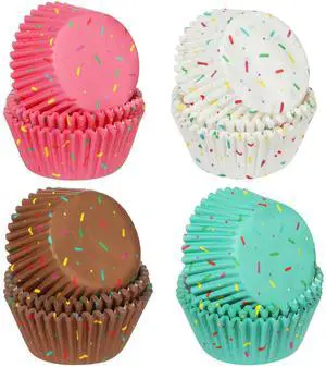 200PCS Confetti Sprinkle Cupcake Liners Colorful Donut Icing Muffins Cupcake Wrappers Standard Candy Paper Cups for Baby Shower Sweet One Birthday Ice Cream Themed Party Cake Decoration 200PCS Confetti Sprinkle Cupcake Liners Colorful Donut Icing Muffins Cupcake Wrappers Standard Candy Paper Cups for Baby Shower Sweet One Birthday Ice Cream Themed Party Cake Decoration