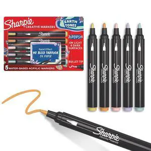 Creative Markers, Earth Tones, Celestial Skies, Water-Based Acrylic, Bullet Tip, Assorted Colors, 5 Count Arts & Crafts; Works on Paper, Metal, Wood, Ceramic, Glass, Rock, Canvas Creative Markers, Earth Tones, Celestial Skies, Water-Based Acrylic, Bullet Tip, Assorted Colors, 5 Count Arts & Crafts; Works on Paper, Metal, Wood, Ceramic, Glass, Rock, Canvas