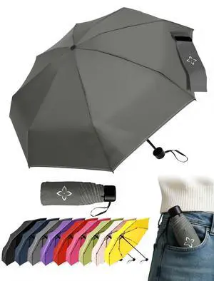 Small Compact Travel Umbrella - Pocket-Sized Portable for Purse & Backpack, Windproof Rain Sun Protection, Manual Open Close No Rebound, Reflective Night Safety for Men Women Kids Seniors Small Compact Travel Umbrella - Pocket-Sized Portable for Purse & Backpack, Windproof Rain Sun Protection, Manual Open Close No Rebound, Reflective Night Safety for Men Women Kids Seniors