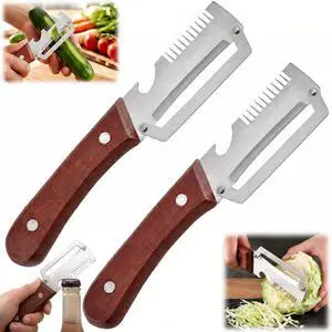 Multifunctional Vegetable Peeler with Wooden Handle & Bottle Opener Multi Functional 3 in 1 Stainless Steel Peeler for Kitchen, Peeler for Fruit, Potato, Carrot, Pumpkin, Apple Peeling Multifunctional Vegetable Peeler with Wooden Handle & Bottle Opener Multi Functional 3 in 1 Stainless Steel Peeler for Kitchen, Peeler for Fruit, Potato, Carrot, Pumpkin, Apple Peeling