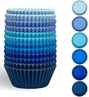 300 Counts Cupcake Liners - Food Grade 6 Solid Blue Colors Cupcake Papers Muffin Baking Cups (Standard Size) 300 Counts Cupcake Liners - Food Grade 6 Solid Blue Colors Cupcake Papers Muffin Baking Cups (Standard Size)