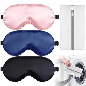 Sleep Mask, Silk Eye Mask for Sleeping with Adjustable Strap, Blindfold Eyeshade for Men & Women, Comfortable & Soft Eye Cover Eyeshade for Night SleepBlack&Blue&Pink&1 Laundry Bag Sleep Mask, Silk Eye Mask for Sleeping with Adjustable Strap, Blindfold Eyeshade for Men & Women, Comfortable & Soft Eye Cover Eyeshade for Night SleepBlack&Blue&Pink&1 Laundry Bag