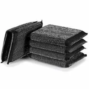 6 Pack Steel Wool Scrubber Sponges, Heavy Duty Stainless Steel Scouring Pads Reusable Non Scratch Metal Sponges Hand-Friendly Kitchen Cleaning Tool for Pots and Pans Tough Grease & Grime (Black) 6 Pack Steel Wool Scrubber Sponges, Heavy Duty Stainless Steel Scouring Pads Reusable Non Scratch Metal Sponges Hand-Friendly Kitchen Cleaning Tool for Pots and Pans Tough Grease & Grime (Black)