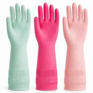 Rubber Dishwashing Gloves, Reusable Cleaning Gloves with Long Cuffs Rubber Dishwashing Gloves, Reusable Cleaning Gloves with Long Cuffs