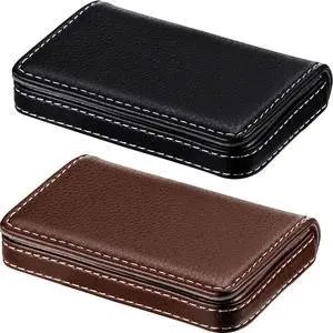 2 Pcs Business Card Holder, PU Leather Business Card Case Pocket Wallet with Magnetic Shut for Valentines Gift Adult(Black and Coffee) 2 Pcs Business Card Holder, PU Leather Business Card Case Pocket Wallet with Magnetic Shut for Valentines Gift Adult(Black and Coffee)