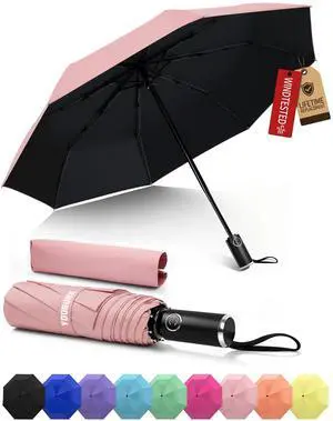 Compact Travel Umbrella, Windproof Automatic Folding UV Sun & Rain Compact Travel Umbrella, Windproof Automatic Folding UV Sun & Rain