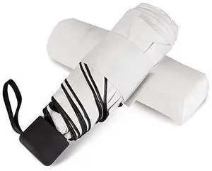 Small Travel Umbrella Compact for UV Protection Light Purse Size Umbrellas for Sun Rain Portable for Backpack White Small Travel Umbrella Compact for UV Protection Light Purse Size Umbrellas for Sun Rain Portable for Backpack White