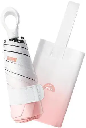 Mini Travel Umbrella UPF 50+ UV Protection Folding Pocket for Women Girls Mini Travel Umbrella UPF 50+ UV Protection Folding Pocket for Women Girls