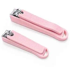 2-Piece Pink Nail Care Kit Stainless Steel Fingernail & Toenail Clippers with Anti-Slip Handle for Home 2-Piece Pink Nail Care Kit Stainless Steel Fingernail & Toenail Clippers with Anti-Slip Handle for Home