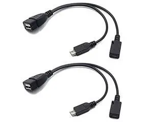 2 Pack OTG Cable Replacement for Fire Stick 4K, Amazon Fire TV, Compatible with Samsung Galaxy LG Android Phone Tablet Micro USB Host with Micro USB Power 2 Pack OTG Cable Replacement for Fire Stick 4K, Amazon Fire TV, Compatible with Samsung Galaxy LG Android Phone Tablet Micro USB Host with Micro USB Power