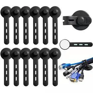 Silicone Self Adhesive Under Desk Cable Management 12Pcs Silicone Self Adhesive Under Desk Cable Management 12Pcs