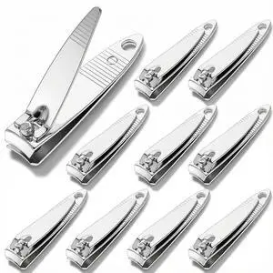 10 Pieces Small Flat Nail Clippers Metal Fingernail Clipper Portable Toenail Clipper Cutter Silver Travel Nail Trimming Pointed Manicure Pedicure for Men Women Homeless Care Supplies 10 Pieces Small Flat Nail Clippers Metal Fingernail Clipper Portable Toenail Clipper Cutter Silver Travel Nail Trimming Pointed Manicure Pedicure for Men Women Homeless Care Supplies