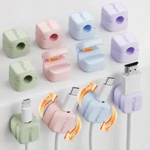12Pack Rotatable Cord Organizer,Spring Cable Clips Desk Cable Management Cord Holder Adhesive Phone Charger Cord Clips for Home Office Car Wall Nightstand Accessories, Multicolor 12Pack Rotatable Cord Organizer,Spring Cable Clips Desk Cable Management Cord Holder Adhesive Phone Charger Cord Clips for Home Office Car Wall Nightstand Accessories, Multicolor