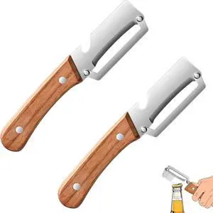 2 in 1 Multi Functional Vegetable Peeler for KitchenVegetable Peeler with Wooden Handle and Bottle Opener, Stainless Steel Blade Kitchen Tool for Fruit Apple Carrot Potato Pumpkin Papaya(2PCS) 2 in 1 Multi Functional Vegetable Peeler for KitchenVegetable Peeler with Wooden Handle and Bottle Opener, Stainless Steel Blade Kitchen Tool for Fruit Apple Carrot Potato Pumpkin Papaya(2PCS)