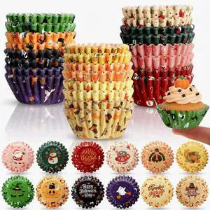 600 Pcs Halloween Holiday Cupcake Liners Thanksgiving Day Christmas Disposable Baking Cups Muffin Liners 12 Designs Cupcake Wrappers for Fall Thanksgiving Halloween Party Supplies(Mini) 600 Pcs Halloween Holiday Cupcake Liners Thanksgiving Day Christmas Disposable Baking Cups Muffin Liners 12 Designs Cupcake Wrappers for Fall Thanksgiving Halloween Party Supplies(Mini)