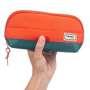 Wide-Opening Pencil Pen Case, Lightweight & Spacious Pencil Pouch Zipper Stationery Bag, Aesthetic Supply with Triangular Design for Adults, Orange Wide-Opening Pencil Pen Case, Lightweight & Spacious Pencil Pouch Zipper Stationery Bag, Aesthetic Supply with Triangular Design for Adults, Orange