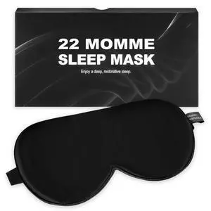 Silk Sleep Mask 100% 22 Momme Mulberry, Sleep Eye Mask for Women Men, Blackout Blindfold with Adjustable Strap, Side Sleeper Eye Cover, Soft Eyeshade Filled with Premium Mulberry Silk (Black) Silk Sleep Mask 100% 22 Momme Mulberry, Sleep Eye Mask for Women Men, Blackout Blindfold with Adjustable Strap, Side Sleeper Eye Cover, Soft Eyeshade Filled with Premium Mulberry Silk (Black)