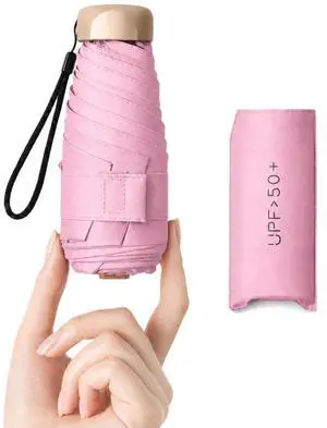 Travel Umbrella, Mini Umbrella - UPF 50+ UV Protection & Waterproof, Windproof 6 Ribs Fiberglass, Pocket-Sized 6.3in Folded, Lightweight 7.05oz for Backpack Travel Umbrella, Mini Umbrella - UPF 50+ UV Protection & Waterproof, Windproof 6 Ribs Fiberglass, Pocket-Sized 6.3in Folded, Lightweight 7.05oz for Backpack