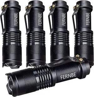 5 Pack SK-68 3 Modes Handheld Mini LED Flashlight Torch Lamp 7w 300lm Adjustable Focus Zoomable Waterproof Light, with Belt Clip Flashlight for Gift,Camping 5 Pack SK-68 3 Modes Handheld Mini LED Flashlight Torch Lamp 7w 300lm Adjustable Focus Zoomable Waterproof Light, with Belt Clip Flashlight for Gift,Camping