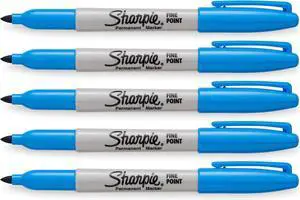 Blue, Fine Point Tip, Permanent Markers, 5-Count (Brilliant Blue) Blue, Fine Point Tip, Permanent Markers, 5-Count (Brilliant Blue)