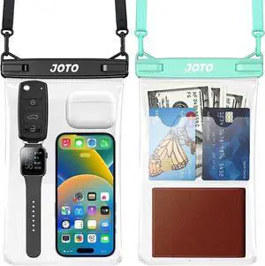 2 Pack Large Waterproof Phone Pouch Bag, IPX8 Big Underwater Dry Bag with Lanyard for iPhone 17 Air 16 15 14 Plus Pro Max, Galaxy S24 S23 Ultra, Airpods Cash Credit Card Essentials -Black & Green 2 Pack Large Waterproof Phone Pouch Bag, IPX8 Big Underwater Dry Bag with Lanyard for iPhone 17 Air 16 15 14 Plus Pro Max, Galaxy S24 S23 Ultra, Airpods Cash Credit Card Essentials -Black & Green