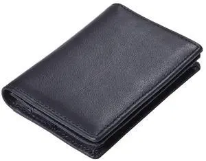 RFID Genuine Leather Bifold ID/Business Credit Card Case Holder for Men Slim Front Pocket Wallet Button(Black) RFID Genuine Leather Bifold ID/Business Credit Card Case Holder for Men Slim Front Pocket Wallet Button(Black)