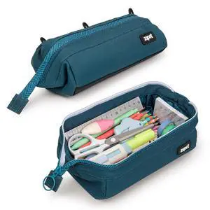 Lenny Pencil Case, Wide-Opening Zipper Pouch for Girls and Boys, Teal Lenny Pencil Case, Wide-Opening Zipper Pouch for Girls and Boys, Teal