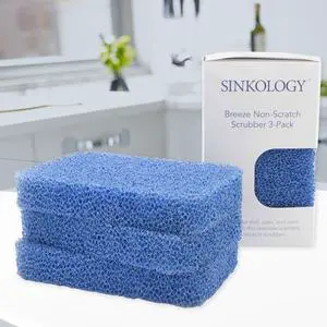 SSCRUB-101-3 Breeze Non-Scratch and Odor Resistant Silicone Scrubber Package of 3 Sponges, Blue, 3 Piece SSCRUB-101-3 Breeze Non-Scratch and Odor Resistant Silicone Scrubber Package of 3 Sponges, Blue, 3 Piece