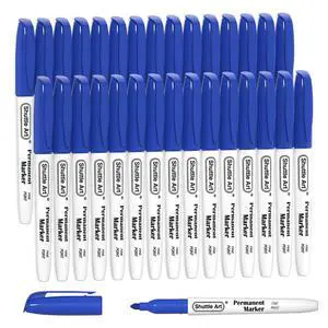 Permanent Markers, 30 Pack Blue Permanent Marker set,Fine Point, Works on Plastic,Wood,Stone,Metal and Glass for Doodling, Marking Permanent Markers, 30 Pack Blue Permanent Marker set,Fine Point, Works on Plastic,Wood,Stone,Metal and Glass for Doodling, Marking