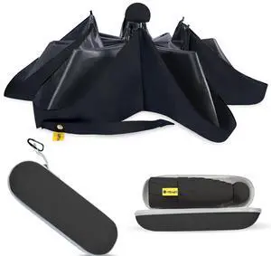 Compact Travel Umbrella - Mini Manual Umbrella for Purse, Windproof & UPF 50+ Sun & Rain Protection, Lightweight Portable Folding with Case for Women, MenKids (Black 02) Compact Travel Umbrella - Mini Manual Umbrella for Purse, Windproof & UPF 50+ Sun & Rain Protection, Lightweight Portable Folding with Case for Women, MenKids (Black 02)