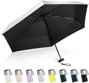 Mini Umbrella For Purse - UPF 50+ UV Blocker Sun Protection Umbrella, Small Micro Travel Parasol Design for Women, Black Mini Umbrella For Purse - UPF 50+ UV Blocker Sun Protection Umbrella, Small Micro Travel Parasol Design for Women, Black