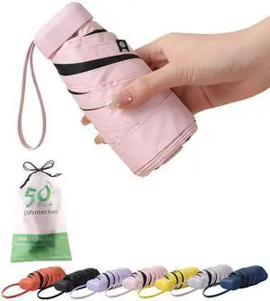 Travel Mini Umbrella With UV Sun Protection, Compact Pocket Size Travel Mini Umbrella With UV Sun Protection, Compact Pocket Size