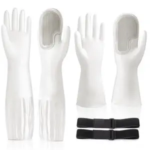 2 Pairs Silicone Dishwashing Gloves, Reusable Rubber Scrub Cleaning for Washing Dishes Gloves, for Housework, Kitchen, Bathroom 2 Pairs Silicone Dishwashing Gloves, Reusable Rubber Scrub Cleaning for Washing Dishes Gloves, for Housework, Kitchen, Bathroom