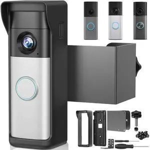 2026 Upgrade Anti-Theft Video Doorbell Mount for Ring Newest Battery Doorbell/Plus/Pro(2nd Gen), Adjustable No-Drill Mounting Video Camera Doorbell Cover Holder for Home Rentals, Not for Security Door 2026 Upgrade Anti-Theft Video Doorbell Mount for Ring Newest Battery Doorbell/Plus/Pro(2nd Gen), Adjustable No-Drill Mounting Video Camera Doorbell Cover Holder for Home Rentals, Not for Security Door