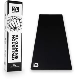 Large Extended Gaming Desk Mousepad (800x300x3mm) - Nonslip Rubber Base and Water Spill Resistant Desktop Keyboard Mouse Mat - Anti-Fray Cloth - Black Large Extended Gaming Desk Mousepad (800x300x3mm) - Nonslip Rubber Base and Water Spill Resistant Desktop Keyboard Mouse Mat - Anti-Fray Cloth - Black