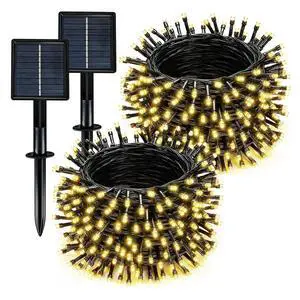 Solar String Lights Outdoor Waterproof 2 Pack Total 66ft 200LED Warm White Solar String Lights Outdoor Waterproof 2 Pack Total 66ft 200LED Warm White