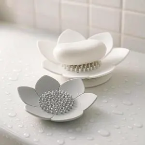 2 Pack Lotus Shower Steamer Trays, Silicone Soap Holder with Self Draining - Elegant White & Gray Lotus Flower Shape Soap Dish, Perfect for Bathroom Counter, Kitchen Sink, Shower Organizer 2 Pack Lotus Shower Steamer Trays, Silicone Soap Holder with Self Draining - Elegant White & Gray Lotus Flower Shape Soap Dish, Perfect for Bathroom Counter, Kitchen Sink, Shower Organizer