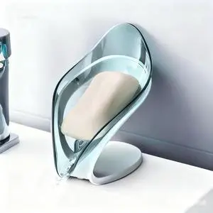 Self Draining Leaf Soap Dish Easy to Clean Waterfall Soap Holder, Multi-Use for Shower, Bathroom & Kitchen Sink, Durable & Stylish (Blue) Self Draining Leaf Soap Dish Easy to Clean Waterfall Soap Holder, Multi-Use for Shower, Bathroom & Kitchen Sink, Durable & Stylish (Blue)