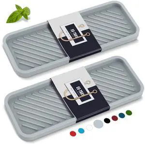 Sink Organizer Tray,2 Pack Silicone Sponge Holder for Sink Bathroom Sink Organizer Tray,2 Pack Silicone Sponge Holder for Sink Bathroom