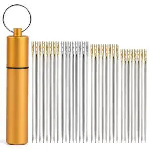Self Threading Needles 40pcs Easy Threading Steel Hand Sewing Needle Self Threading Needles 40pcs Easy Threading Steel Hand Sewing Needle