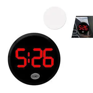 Touch Activated Luminous Digital Car Clock, Mini Stick-On Electronic Dashboard Clock, Battery Powered Night Light Vehicle Interior Decor Accessory, Red Touch Activated Luminous Digital Car Clock, Mini Stick-On Electronic Dashboard Clock, Battery Powered Night Light Vehicle Interior Decor Accessory, Red