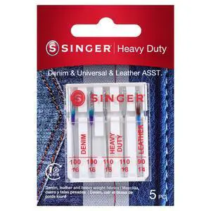 Heavy Duty Machine Needles, Denim & Leather, Assorted, 5 Count Heavy Duty Machine Needles, Denim & Leather, Assorted, 5 Count