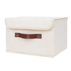 Fabric Storage Box Bins with Lids, Beige, 13"x9"x7.9" Fabric Storage Box Bins with Lids, Beige, 13"x9"x7.9"